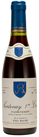 Santenay 1er Cru Passetemps 1990 - Alter Burgunder Jahrgangswein als edles Geschenk - Frankreich, Beaune, Pinot Noir, Rot, Trocken - Kleine 375ml Flasche