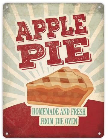 Metallschild XL mit American Diner Classics - Apple Pie Motiv