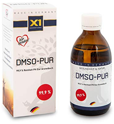 X1 DMSO-PUR | DMSO mit 99,9% pharmazeutischer Reinheit | Dymethylsulfoxid ph. EUR | 250ml Braunglasmedizinflasche | Made in Germany