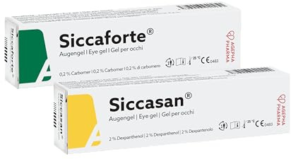 Siccaforte & Siccasan Eye Gel for Dry Eyes | for Day & Night Use | Intensive Dry Eye Gel with Carbomer & Dexpanthenol | Corneal Gel & Eye Lubricant | Hydrates Dry Eyes | Soothes Sore and Red Eyes.