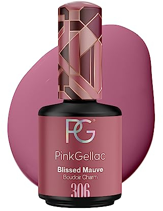 Pink Gellac UV Gel Nagellack - 306 Blissed Mauve 15 ml - Lang Anhaltend Shellac Nagellack Lila - Gel UV für 14 Tage Nägel in Salonqualität - Made in Holland