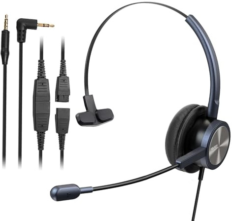 MAIRDI Telephone Headset with 2.5mm & 3.5mm Connector for Landline Deskphone Cell Phone PC Laptop, Office Headset with Microphone Noise Canceling for Cisco Panasonic AT&T Vtech Cordless DECT Phone