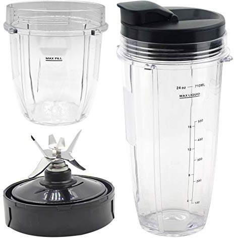 Anbige Replacement Parts Blade with 2 cups, Compatible with Ninja Blender Auto iQ BL482 30 DOB,BL451 30 DOB,BL480D 69 DOB,BL455 30 DOB (4)