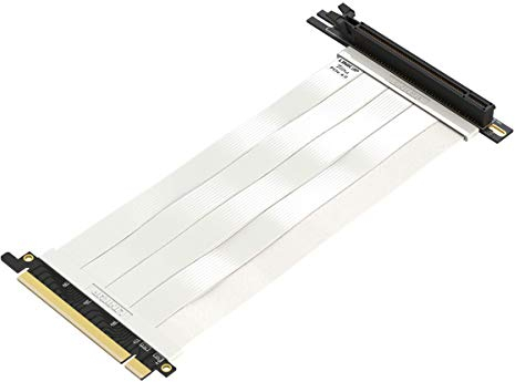 LINKUP - Ultra PCIe 4.0 X16 Riser Cable [RTX4090 RX6950XT x570 B550 Z690 Tested] Shielded High-Speed Vertical Mount Gaming PCI Express Gen4 |Universal 90 Degree Socket {25cm} Gen 3.0 Compatible |White