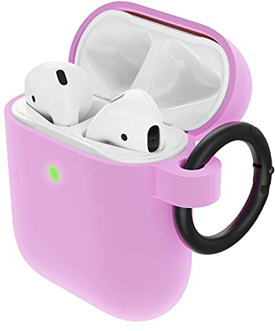 OtterBox Soft Touch Kopfhörer Hülle für AirPods (1. Gen 2016/2. Gen 2019), stoßfeste, sturzsichere, ultraflache, Kratz- und Abriebfeste Schutzhülle für Apple AirPods, inklusive Karabiner, Lila