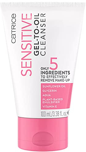 Catrice Sensitive Gel-to-Oil Cleanser, Make Up, Foundation, transparent, für sensible Haut, reinigend, für sensible Augen, Haut, feuchtigkeitsspendend, vegan, ohne Parfüm (100ml)