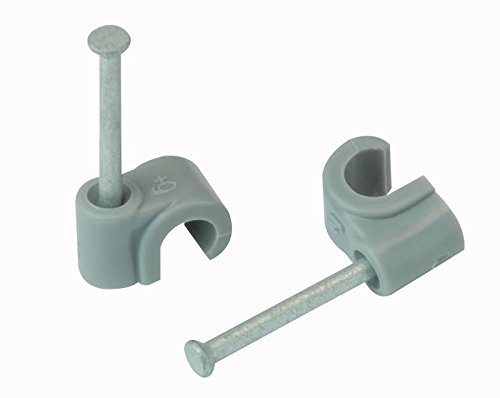 Cable Clip Round Grey 6.00MM 100/BOX | Cable Management Clips Accessories, 100 X Qty - ZZV42431