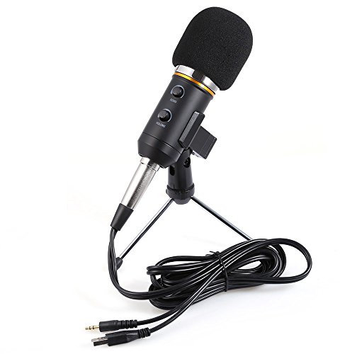 SagaSave USB Podcast PC Microphone Condenser Microphone kit for Skype, Radio, Youtube, Podcasts (Black)