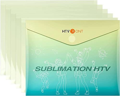 HTVRONT Sublimation Plotterfolie Textil– 30.5 x 25.48cm, 5 Blatt Glänzend Klares Flexfolie für Sublimation für Helle Baumwollstoffe