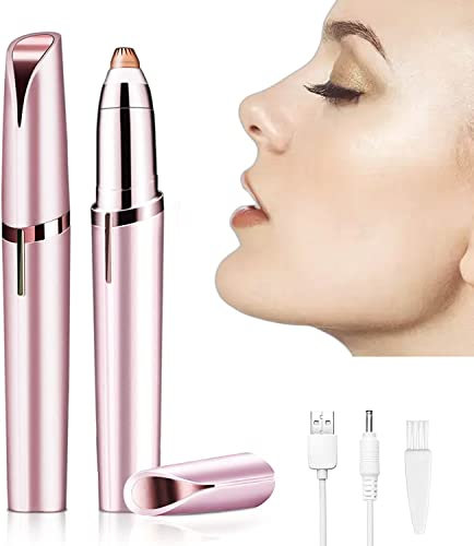 Epilatore Donna, Rasoio Depilatore per Sopracciglia, Labbra, Corpo, Peli del Viso (Champagne Oro)