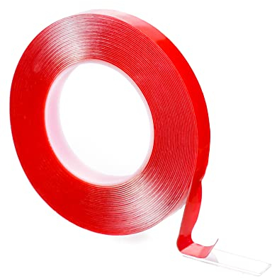 QWORK® Doppelseitiges Acryl Klebeband, Transparente Klebebänder, Doppelseitiges Klebeband Durchsichtig, Für Autodekoration, Haushalt, 12 MM X 10 M