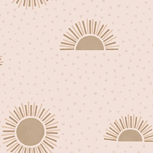 Holden Sunbeam Wallpaper Sun Triangles Pink/Metallic Gold 13321