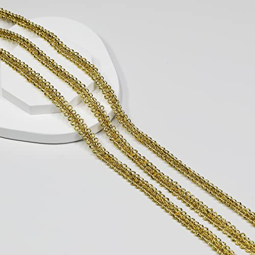 Länge 22 Yards 0,8 cm / 0,3 Zoll breit Gold Stoff Dekoratives Spitzenband für alle Arten von genähten Kleidungsstücken, Vorhängen, Nähen und DIY-Basteleien Lampen Möbeldekoration (Gold - 0,8)