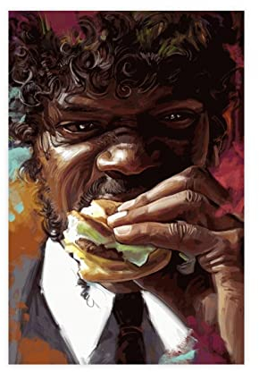FUKITT Filmposter Jules Winnfield Samuel L Jackson Pulp Fiction, Leinwand, Poster, Schlafzimmer, Dekoration, Sport, Landschaft, Büro, Raumdekoration, Geschenk, Rahmenstil, 50 x 75 cm