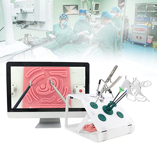 URJWAN Laparoskopische Chirurgie Simulations Trainingsbox, Laparoskopischer Simulator Trainer, für den Medizinischen Schulunterricht, mit Trainingsinstrumenten und Modulen