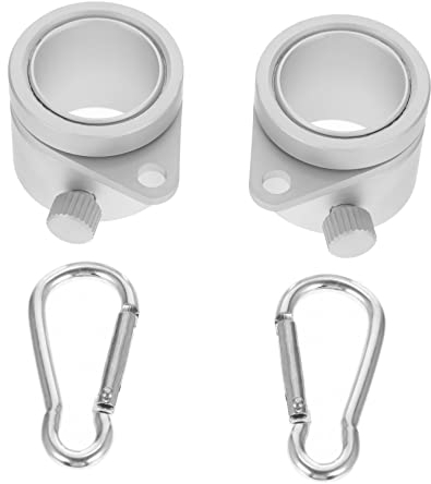 Yardenfun 2 Stücke Fahnenmast Ring Fahnenmasten Kits Teleskop Fahnenmasten Flag Rotierende Befestigungsringe Fahnenmast Haltering Fahnenmast Ringe Halter Aluminiumlegierung Silber