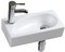 Lavabo mural en céramique calcination haute température fait à la main en forme de pétale de petite taille Blanc brillant Design moderne simple et élégant pour salle de bain, vestiaire WC (main