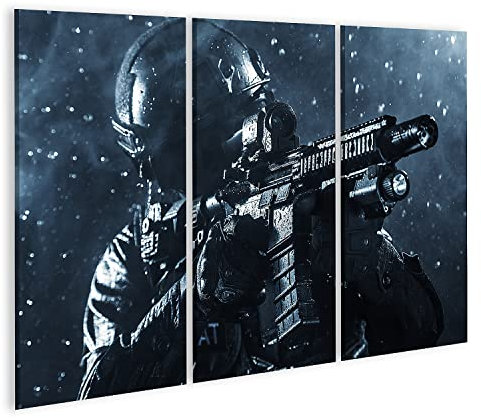 islandburner Bild auf Leinwand Spec Ops Polizeibeamter Swat Foto Bilder Wandbilder Poster IQON-3P