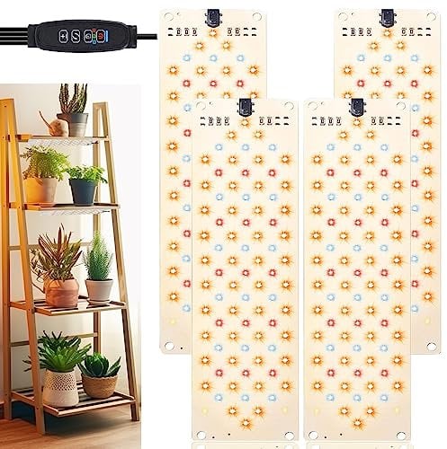pflanzenlampe,pflanzenlampe led vollspektrum,316LEDs wachstumslampe für Zimmerpflanzen,pflanzenlicht mit 3/9/12H Zeitschaltuhr,10 Arten von Helligkeit für pflanzen grow lampe (4 Stück)