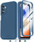 LeYi Handyhülle für Samsung Galaxy A14 5G/4G Hülle mit Doppelseitige, Rundumschutz Schutzhülle mit Eingebautem Displayschutz, Kratzfeste Silicone TPU Bumper Outdoor Doppel A 14 Case Cover Blau