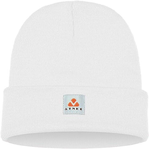 ATNKE Strick Beanie Mütze Dehnbar Weich Warm Täglich Winter Mützen mit Manschetten für Herren und Damen Geschenke/White
