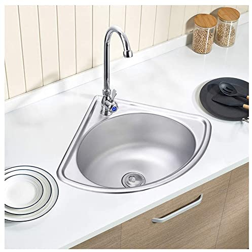 Fregadero de Esquina de Acero Inoxidable de Pared, Mini Lavabo de baño, Fregadero de estación de Trabajo de Montaje Superior, Fregadero pequeño para Laboratorios de lavabos de Cocina, RV (co