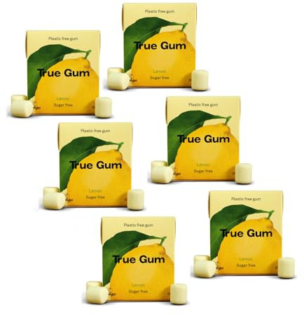 True® | Chewing Gum Senza Zucchero Limone | Gomme da Masticare al Limone | Astuccio Chewing Gum Limone - 6 x 21 Gr