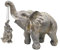 HXTNool Elefanten Deko Statue,Elefant Figuren,Babyelefantenschaukel Skulptur Geschenke,Harz Handwerk Ornamente Geschenke,Deko für BüRo,Fensterbank,Regal,Wohnung Little Deco (Silber,groß)