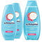 Schauma Feuchtigkeits-Shampoo Feuchtigkeit & Glanz (1x 400 ml) reinigt die Kopfhaut sanft für glänzendes & gesund aussehendes Haar & Spülung (2x 250 ml) Haarspülung mit Reiswasser