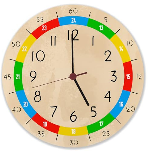 speecheese Lernuhr für Kinder Wanduhr Uhr für kleine Kinder Lernen der Uhrzeit Stundenzeiten Minutenzeiten Kinderzimmer Dekoration werdende Eltern Kinderuhr