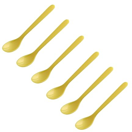 FACKELMANN | 6er Set Eierlöffel Frühstückslöffel 14 cm | Farbe: Gelb | hochwertiger Kunststoff | ideal für den Frühstückstisch