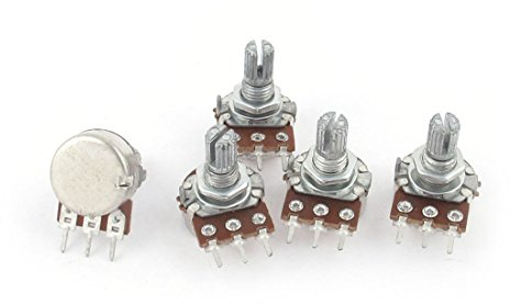 JRXFXEKW 5 Stück Variable Widerstände B5K 5K Ohm 3 Terminal Linear Taper Potentiometer Drehpotentiometer