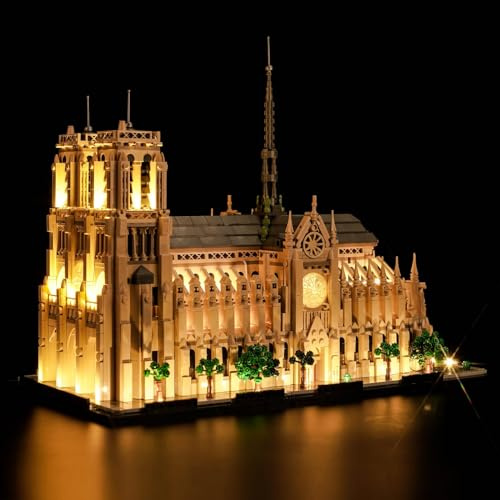 LocoLee Licht Kompatibel mit Lego Notre-Dame de Paris, Nur Lichter Set - Kein Modell, Licht Beleuchtung Set Compatible with LEGO 21061 Notre-Dame de Paris