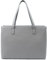 Tommy & Kate GLORIA Spacious Tote Bag for Women Shoulder Laptop Tote Bag Large PU Leather Ladies for Work School Business with Zipped Compartment and Inner Pocket (Grey)