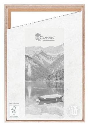 CLAMARO 'SFR35' Schattenfugenrahmen für 80x120 cm Keilrahmen | Eiche Sonoma | MDF-Holz Bilderrahmen für Keilrahmen Leinwände inkl. Aufhänger und Montagematerial