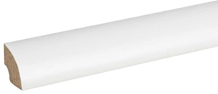 Viertelstableiste Fußleiste 14 x 14 x 2000 mm Massivholz Weiß zum Kleben, Schrauben & Nageln Sockelleiste by PROVISTON 10 Meter | 5 Stück