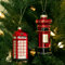 Amanman Glas-Weihnachtsschmuck 2024, Londoner Ornamente, Telefonzelle und Briefkasten-Ornamente für Weihnachtsbaum, geblasene Glasornamente für Weihnachtsbaumschmuck, 2 Stück