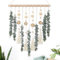 ASTNIC Decoración artificial de eucalipto para colgar en la pared, planta falsa con palo de madera, hojas verdes, decoración de pared bohemia con palo de madera para dormitorio, casa de campo