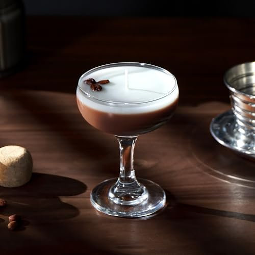 NATCENSE Espresso Martini Candles Gifts for Women Men,Cocktail Candles with Glass,Candles Gift for Coffee Lovers,Coffee Martini Scented Candles