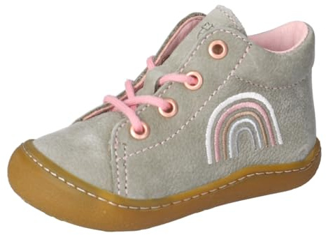 RICOSTA Mädchen Low-Top Sneaker Kally, Kinder Lauflernschuhe, lose Einlage, terracare, schnürschuhe, eukalyptus/Rose (Regenbogen) (530), 23 EU