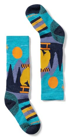 Smartwool Unisex Kids' Ski Light Cushion Sleigh Bear Over The Calf Socks (Toddler/Little Kid/Big Kid) Capri Large