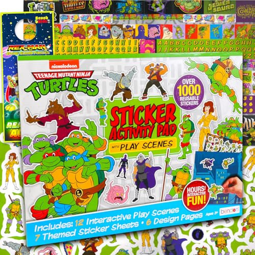 TMNT Merchandise Teenage Mutant Ninja Turtles Riesen-Aufkleber-Box, Set mit über 1000 TMNT-Aufklebern mit Leonardo, Donatello, Michelangelo, Raphael