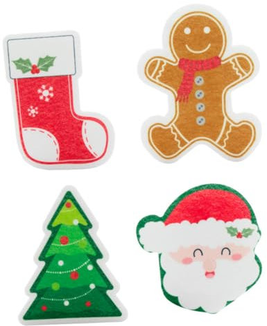 OSOLADY 4stücke Weihnachts-spül-schwämme Wiederverwendbare Küchen-scheuerschwämme Für Effektive Reinigung Von Geschirr Bunte Handfreundliche Reinigungsschwämme Für Haushalt Und