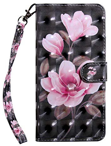 Skyhewen for Samsung Galaxy A26 5G Case, Wallet Flip 3D PU Leather Phone Case for Samsung Galaxy A26 5G, Shockproof Card Slots Magnetic Protective Bumper Case with Kickstand, Pink Flowers