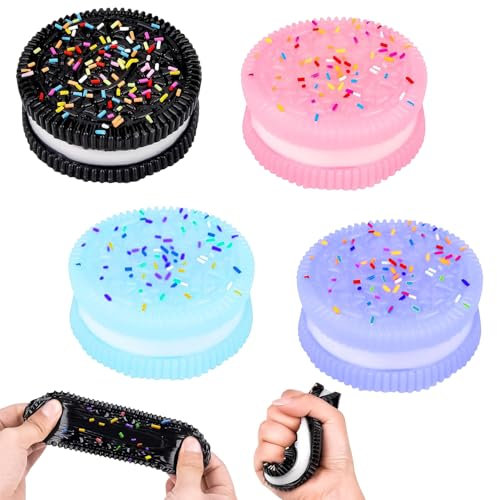 Taba Squishy, 4 Stück Keks Stressabbauspielzeug, Ultraweiches Dekompressions Entlüftungsspielzeug, Keks Stressabbau Spielzeug, Cookie Stress Relief Toy für Angst, OCD Angst abbauen und Beruhigung (B)