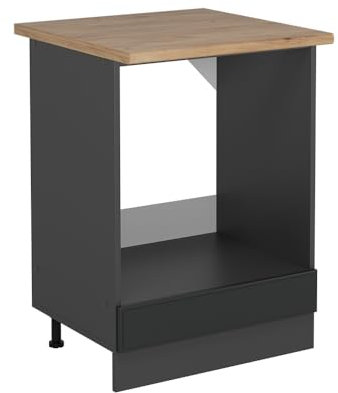 Vicco Armario para Horno Empotrado R-Line, Antracita casa de Campo, 60 cm, ET Roble