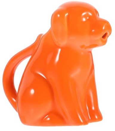 LABRIMP Animal Milk Jug Ceramic Kitchen Essential for Tea Orange Design Fits Restaurant Home Use Creamer Pitcher Handle for Easy Pouring
