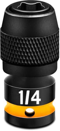 Schnellspann-Schlagbitaufnahmen, 1/4-Zoll-Viereckantrieb auf 1/4-Zoll-Sechskantsteckdose-Adapter, CR-MO-Stahl, geprägte Größenmarkierung