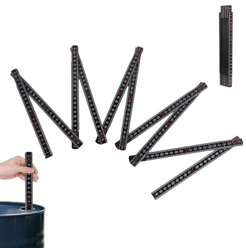 JOOTUEPO Personalisierter Zollstock 2 m Holz, Zollstock Schwarz Genaue Messung mit Doppelskala, Robustes Maßwerkzeug, Geschenk für Handwerker/Heimwerker/Bauprofis