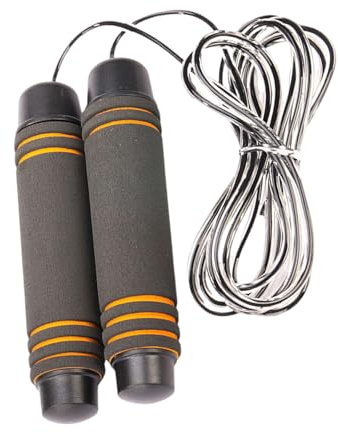 ZYHARUKO Cuerda de saltar de alambre de acero con longitud ajustable y mango antideslizante, para entrenamiento, fitness, velocidad, saltar